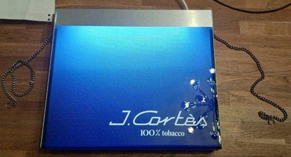 Dubbelzijdige Lichtbak J. Cortes 100% Tobacco, Ophalen, Gebruikt, Lichtbak of (neon) lamp