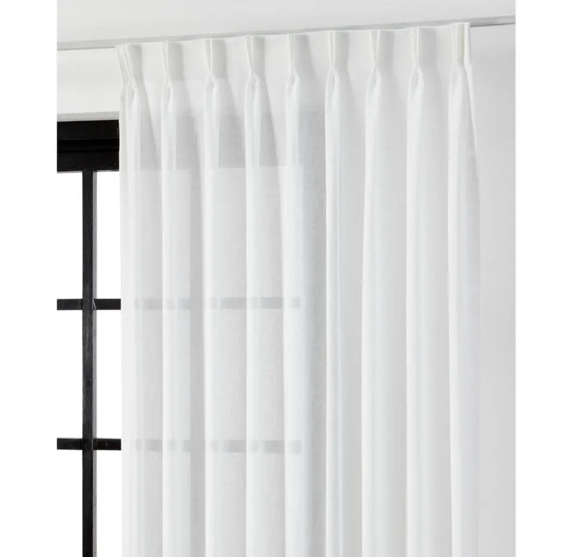 Prachtige inbetween vitrage gordijnen, Met haken, Kwantum, Wit, 259 cm