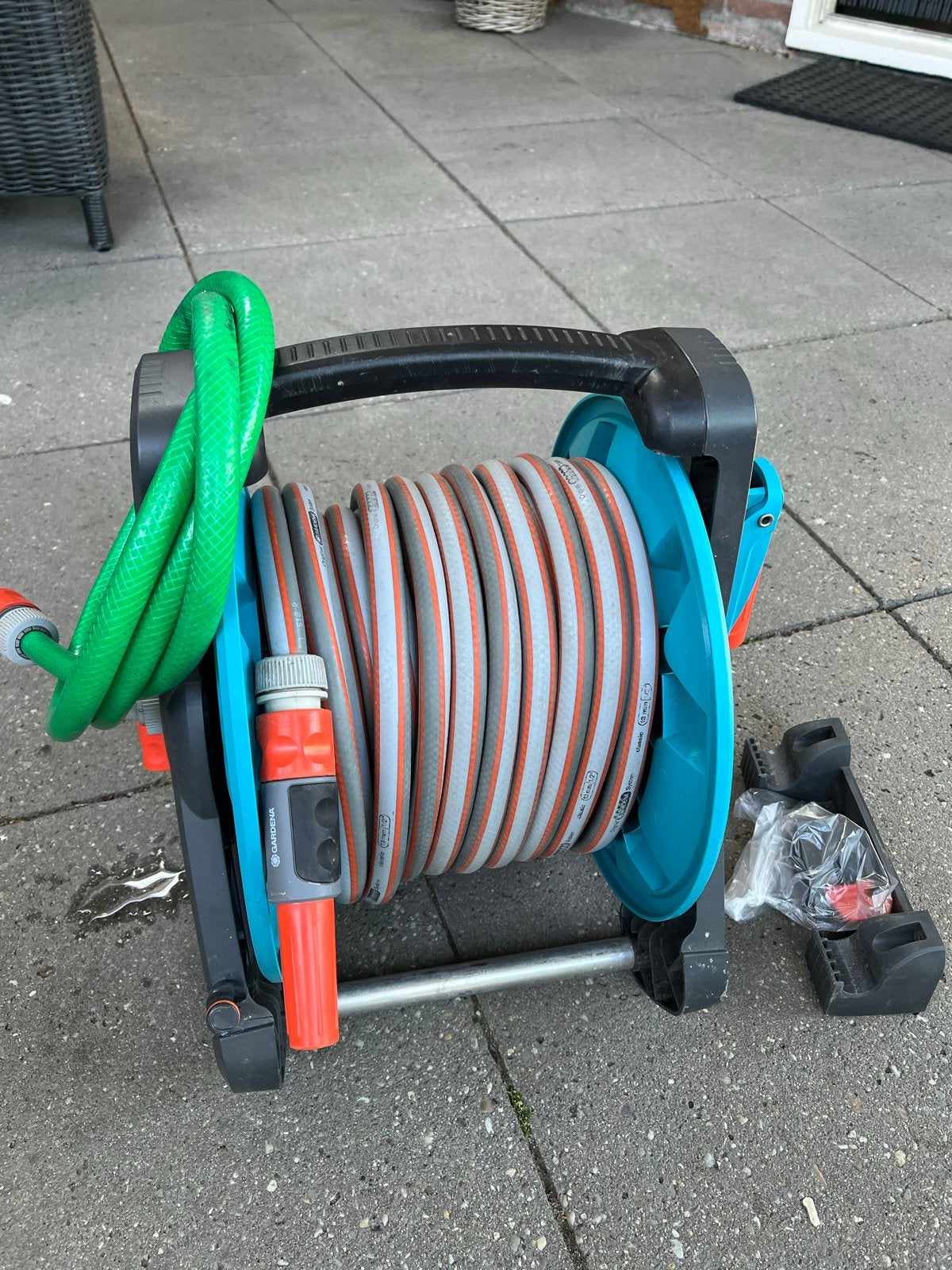 Gardena Tuinslanghaspel met slang, Tuin en Terras, Tuinslangen, Ophalen, Gebruikt, Tuinslanghaspel