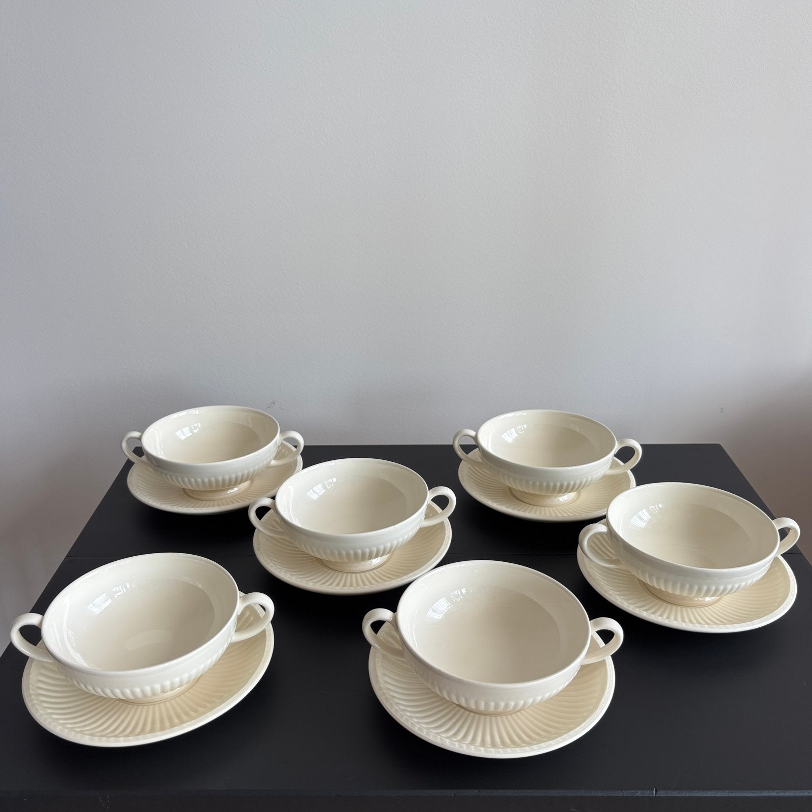 Wedgwood Edme soepkommen met schotels (6 stuks), Huis en Inrichting, Keuken | Servies, Gebruikt, Klassiek, Ophalen of Verzenden