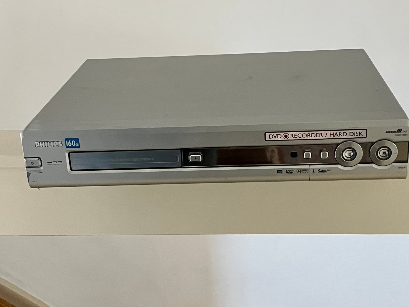 Philips DVDR725H DVD Recorder/Hard Disk 160GB, Philips, Gebruikt, Met harddisk, Dvd-recorder