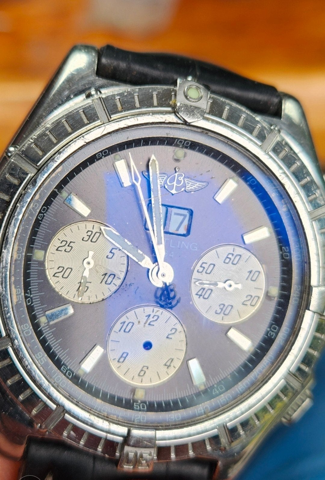 Breitling Crosswind Special waterschade A44355 orgineel, Staal, Breitling, Polshorloge, Ophalen of Verzenden