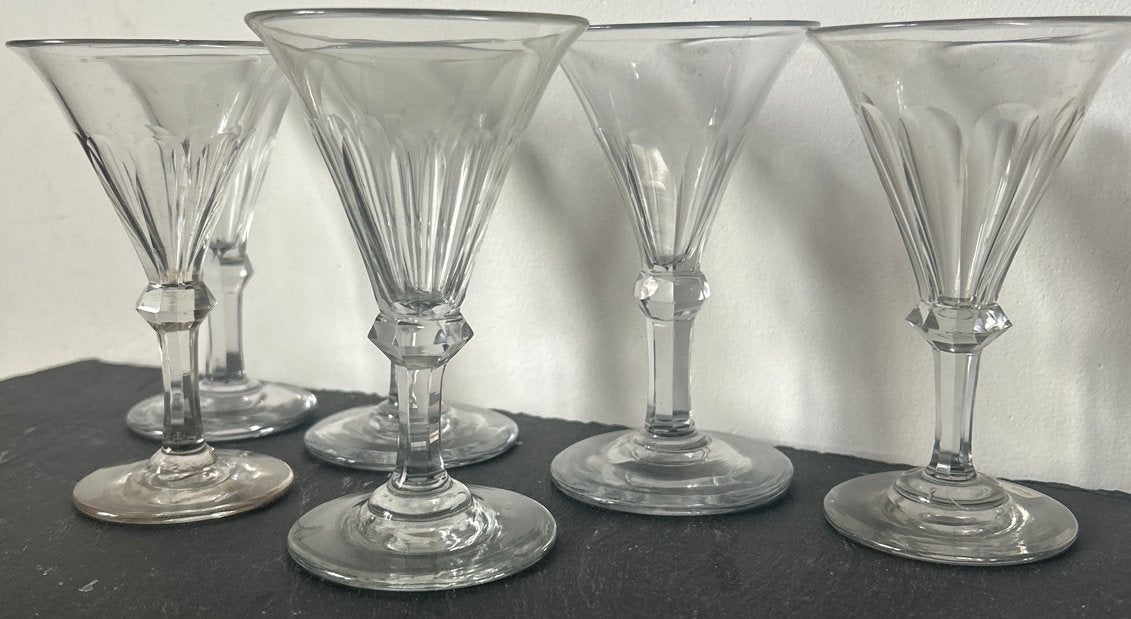 Antieke Paraplu Glazen met Facetgeslepen Knoop-1800, Ophalen of Verzenden