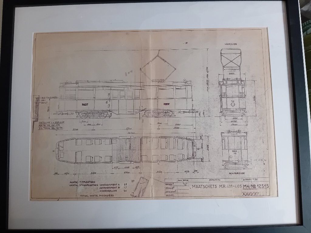 Tram originele tekening en tram boeken., Ophalen of Verzenden, Tekening
