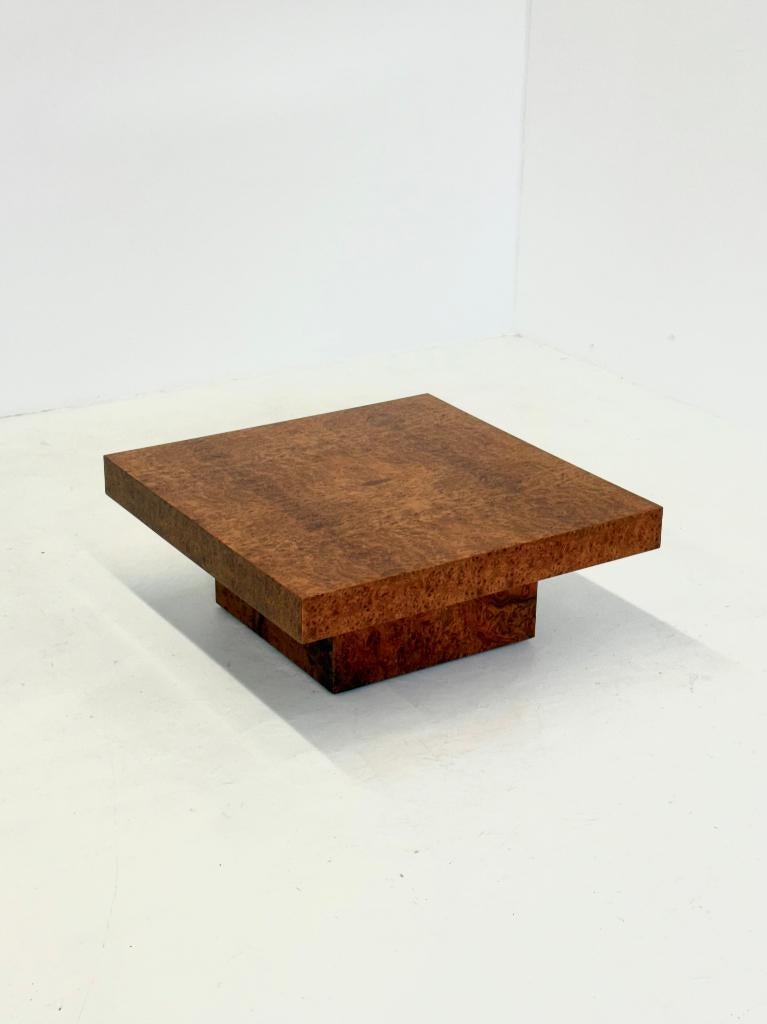 Vierkante salontafel van Fratelli Turri met wortelhout, Ophalen, -, Art deco, -