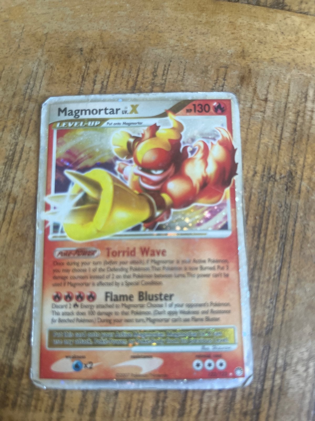 Magmortar LV.X Pokémon Kaart - Zeldzaam en Krachtig, Ophalen of Verzenden, Gebruikt, Losse kaart