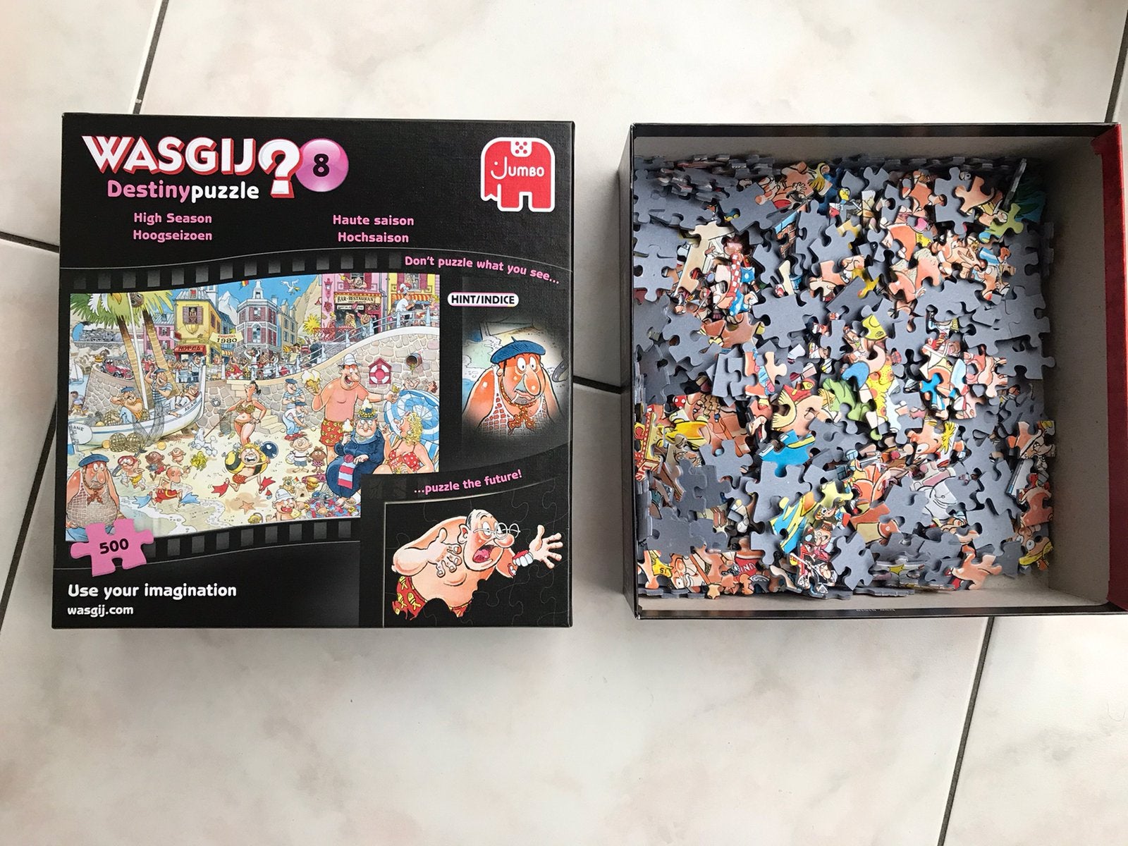 3 Puzzels, 2 Disney en 1 Wasgij, Ophalen of Verzenden, 500 t/m 1500 stukjes, Zo goed als nieuw