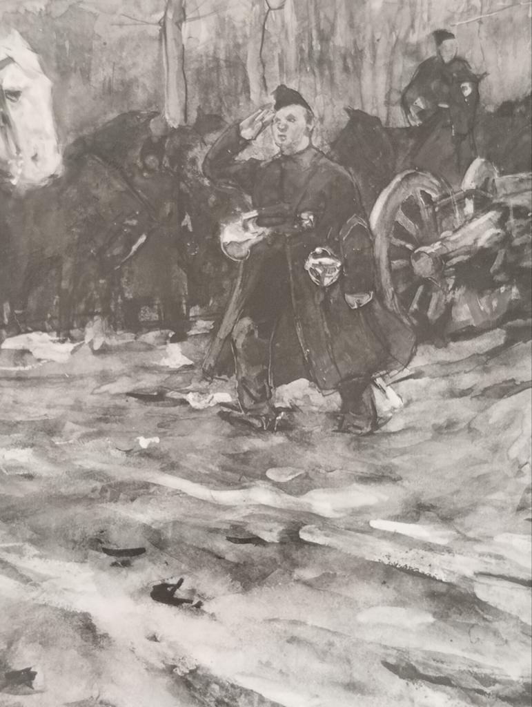 George Hendrik Breitner Militaire Inspectie A.Frequin foto, Ophalen of Verzenden