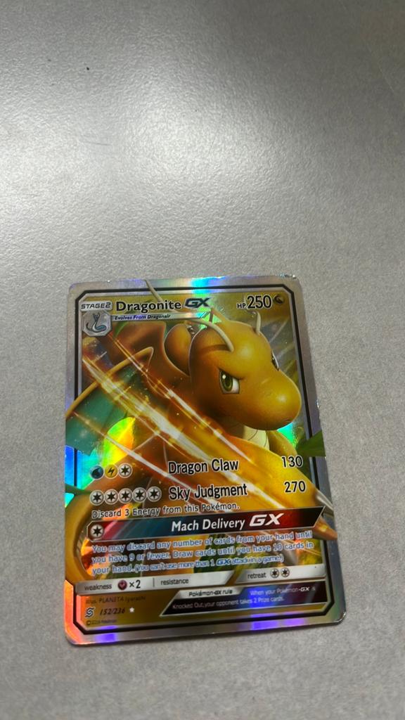 Dragonite GX Pokémon Kaart - Full Art, Hobby en Vrije tijd, Verzamelkaartspellen | Pokémon, Ophalen of Verzenden, Gebruikt, Losse kaart