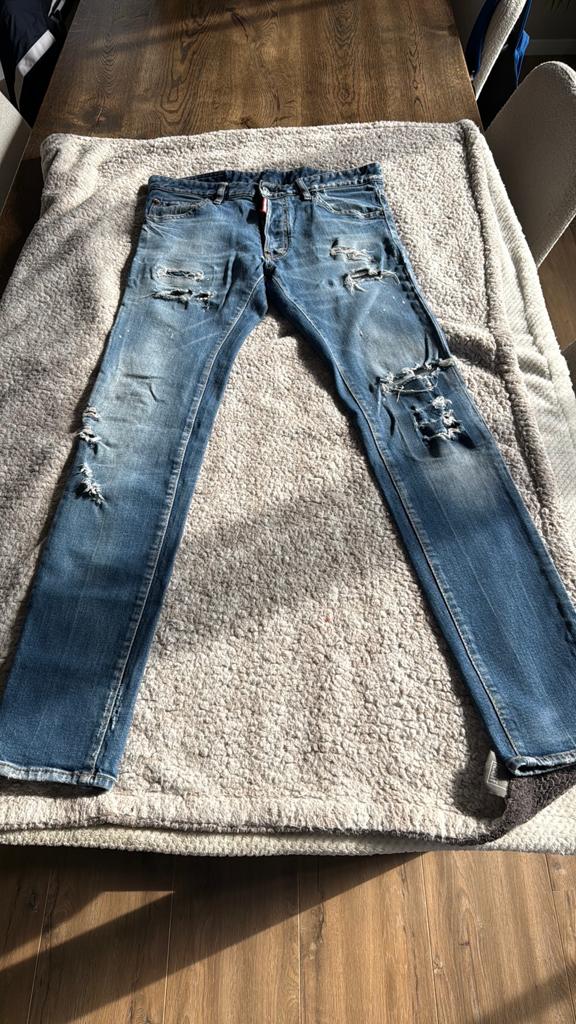 DSQUARED spijkerbroek 48, Ophalen of Verzenden, Zo goed als nieuw, Blauw, W33 - W34 (confectie 48/50)