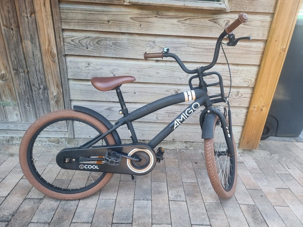 Leuke jongensfiets 20" Amigo zwart bruin, Fietsen en Brommers, Fietsen | Jongens, Terugtraprem, Gebruikt, Amigo, Amigo