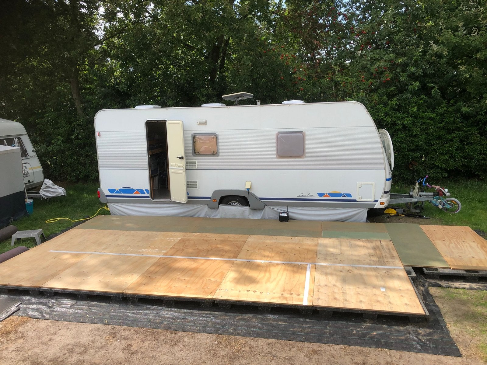 Kunststof pallets, vloer voortent,, Caravans en Kamperen, Ophalen, Gebruikt
