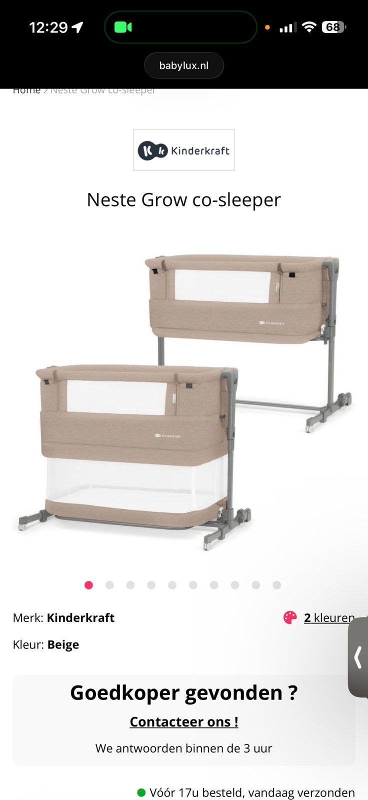 KINDERKRAFT CO SLEEPER, Ophalen of Verzenden, Zo goed als nieuw, Wieg