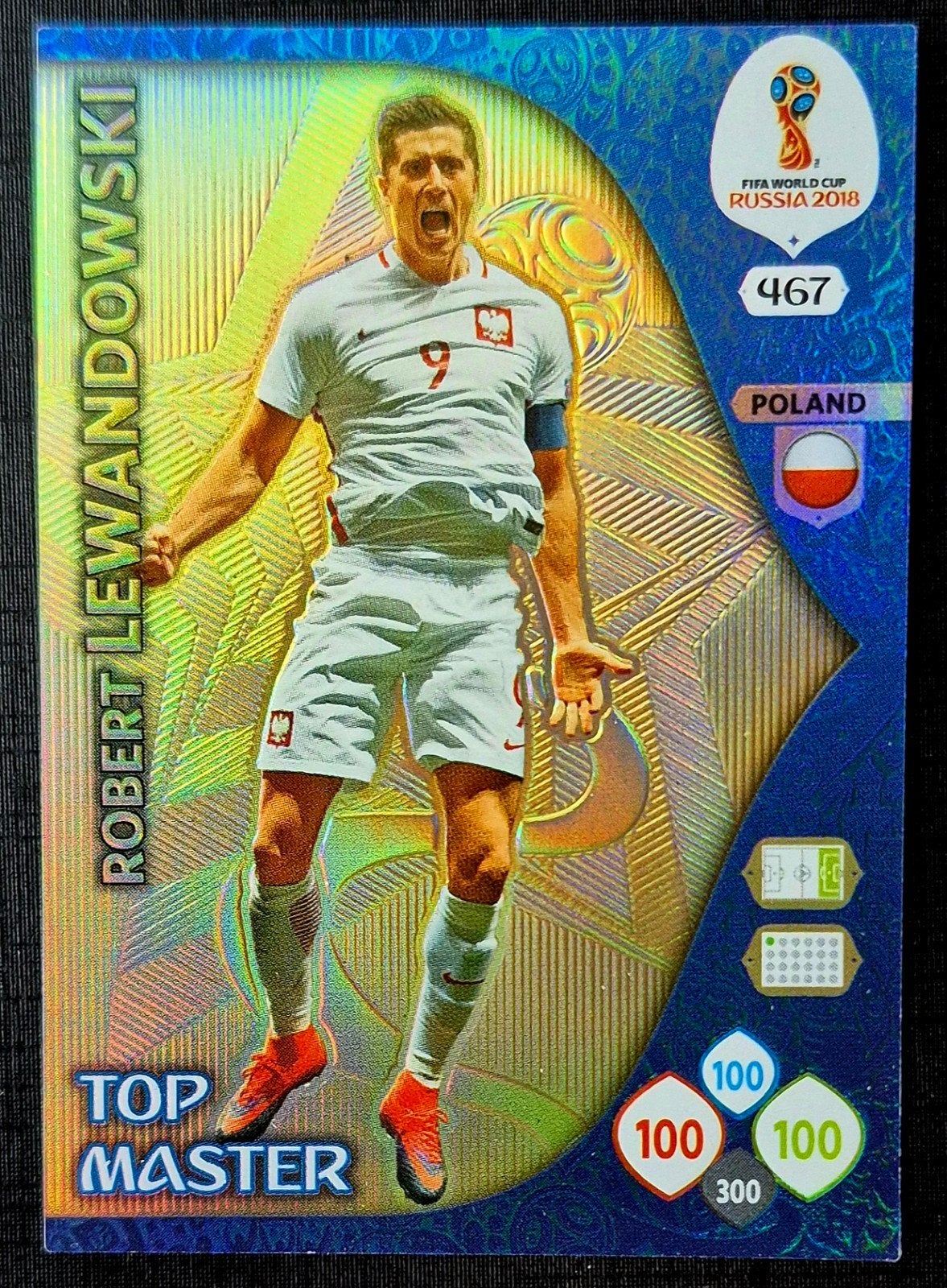 Panini Top Master Robert Lewandowski - Polen, WK 2018, Ophalen of Verzenden, Zo goed als nieuw, Buitenlandse clubs, Poster, Plaatje of Sticker