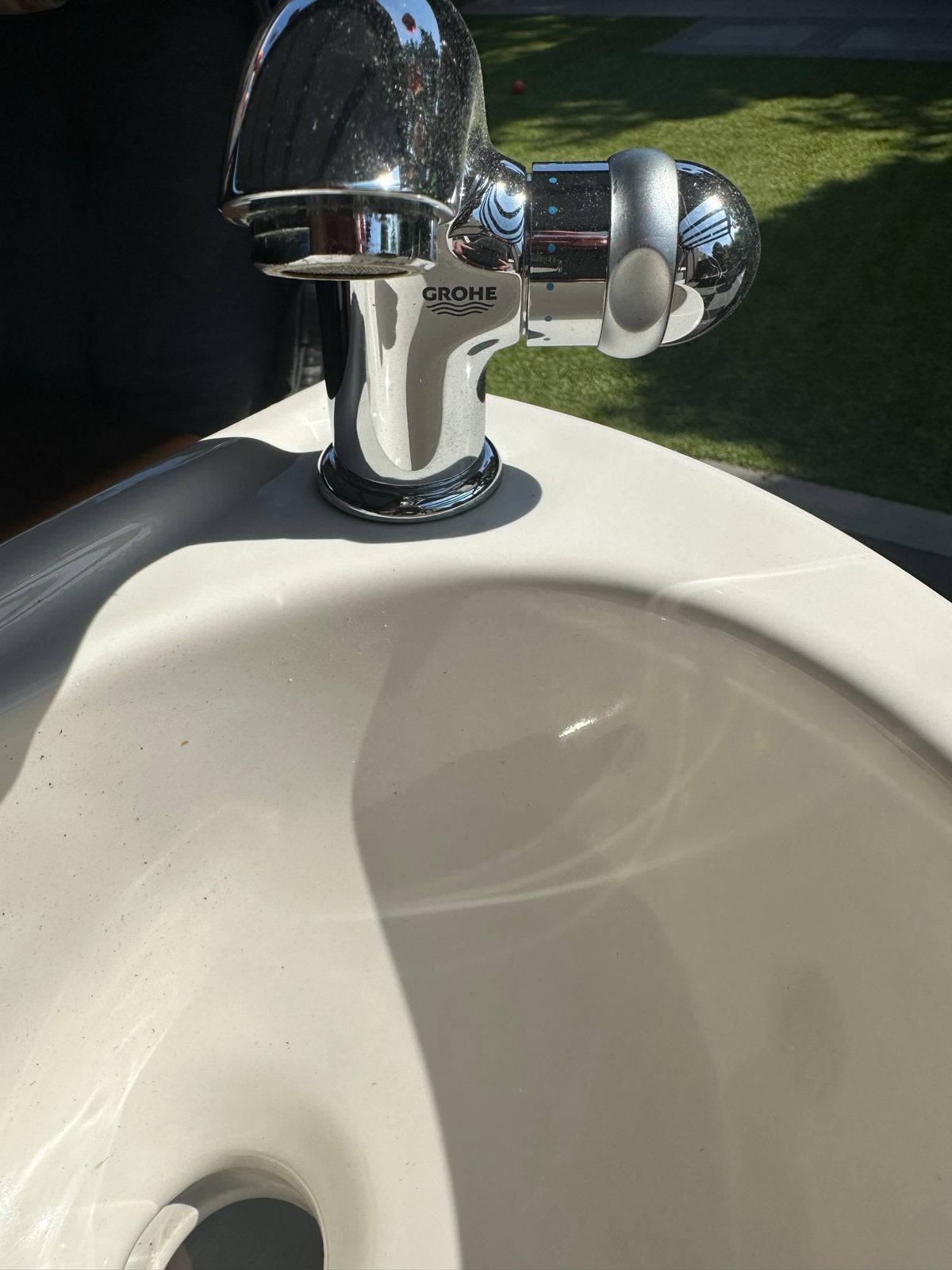 Complete wc-fontein incl. Grohe kraan en chromen sifon, Ophalen of Verzenden, Zo goed als nieuw, Chroom, Wastafel