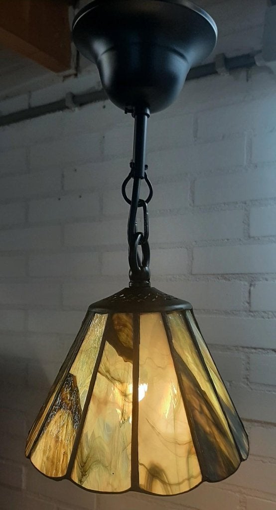 Nieuwe Tiffany hanglamp van groen gemêleerd opaalglas, Almere, E14 (klein), Nieuw, Ophalen of Verzenden