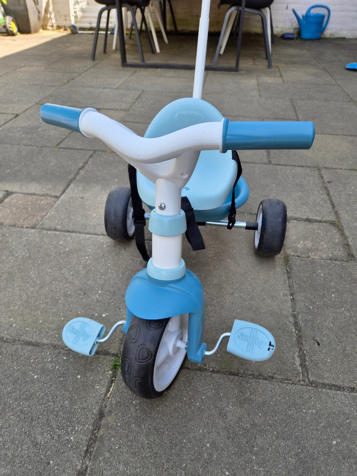Smoby driewieler met duwstang en verstelbare zitting, Fietsen en Brommers, Ophalen, Zo goed als nieuw, Smoby, Duwstang