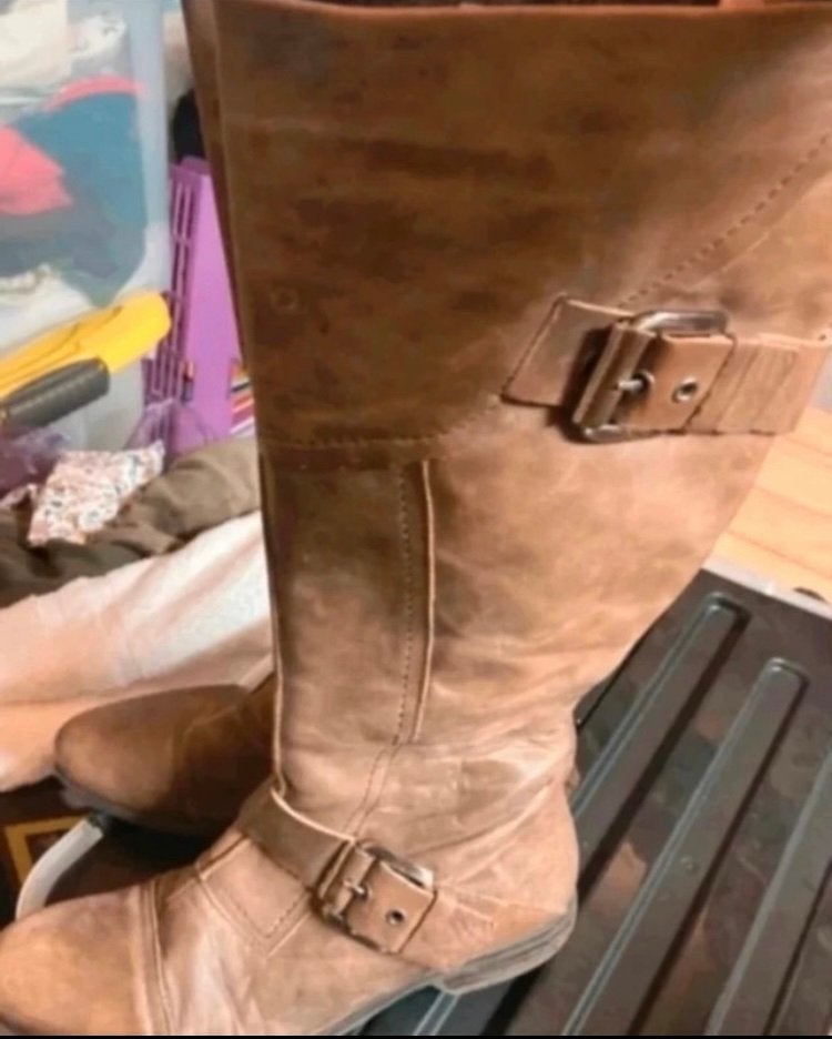 knie laarzen, Hoge laarzen, Beige, Ophalen of Verzenden, Zo goed als nieuw