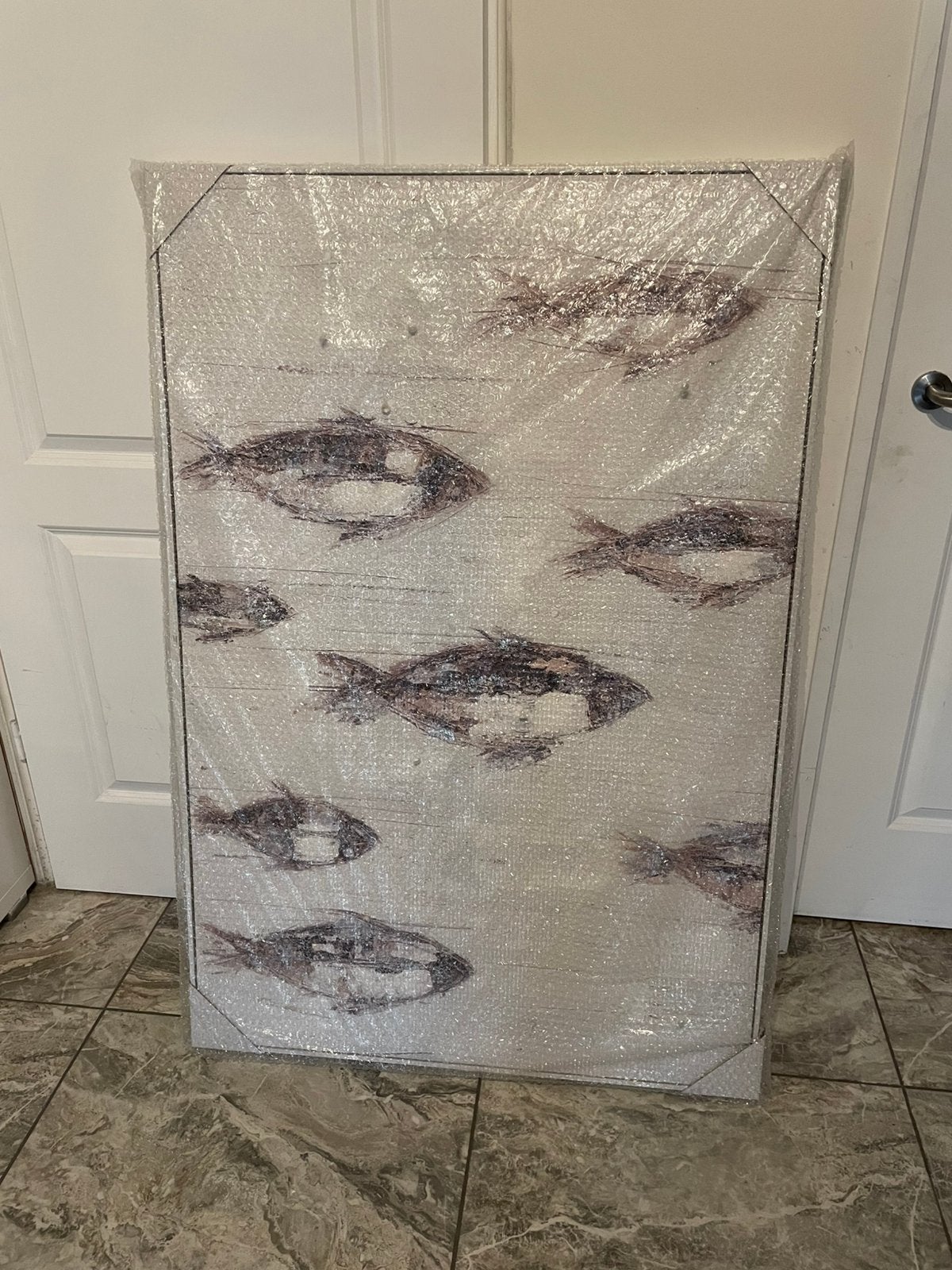 2 Schilderij canvas met vissen - Nieuw in verpakking, Nieuw, Ophalen of Verzenden, Schilderij, 75 tot 100 cm