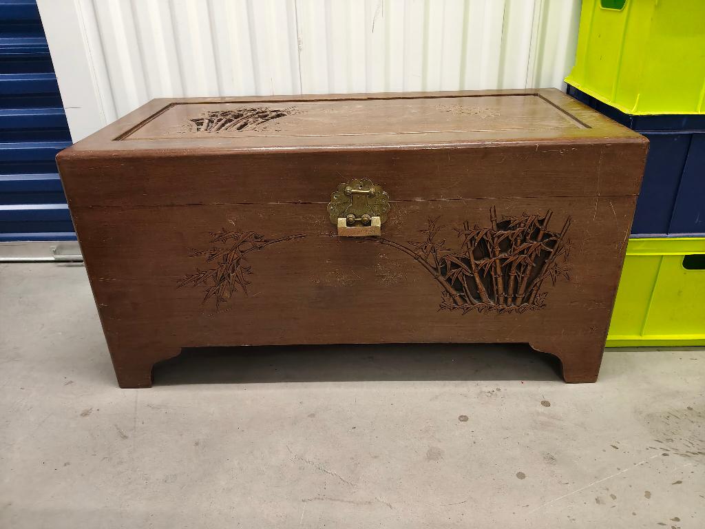 0728 antieke chinese kamferhouten dekenkist, Ophalen, Minder dan 50 cm, Gebruikt, 50 tot 100 cm