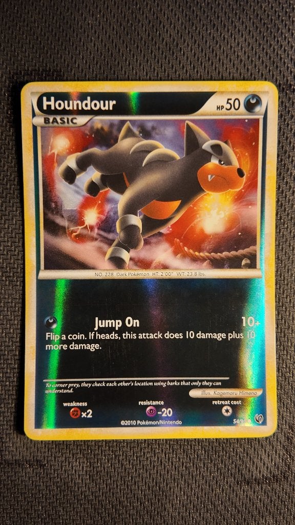 Houndour 54 HS—Undaunted | Pokemon kaart, Ophalen, Zo goed als nieuw, Losse kaart, Foil