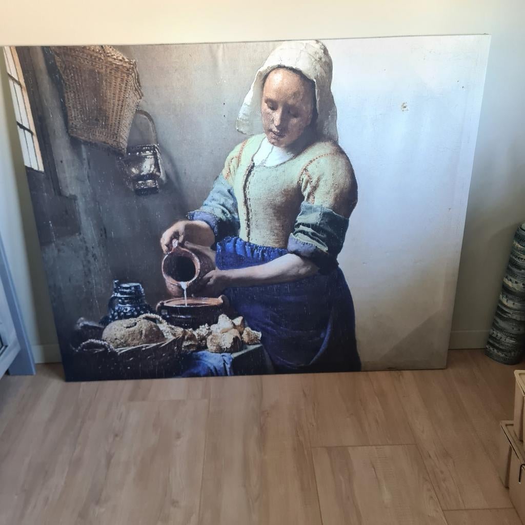 Melkmeisje op doek, Ophalen