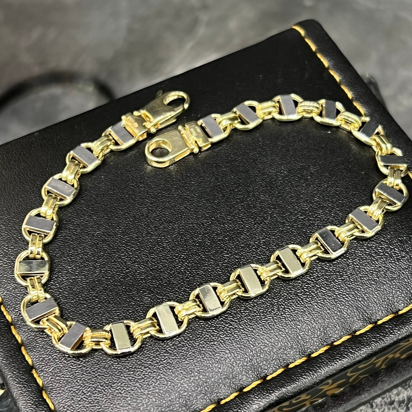14k gouden armband kingsley schakel, Ophalen of Verzenden, Nieuw, Goud