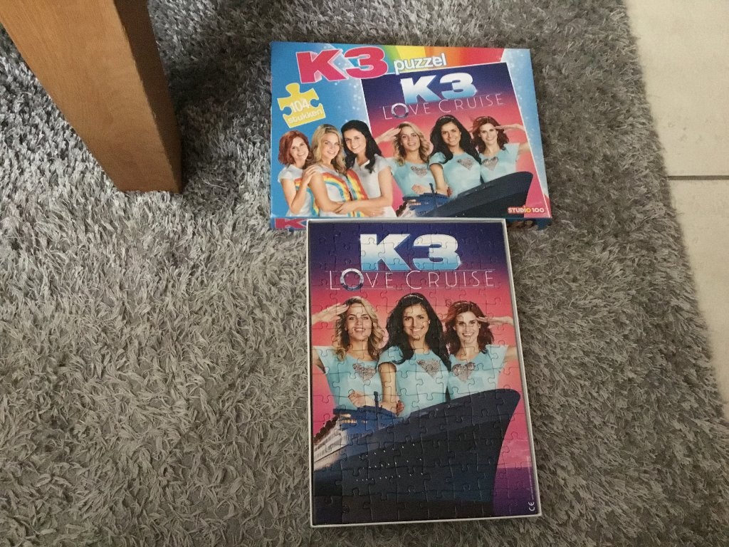 K3 puzzel Love Cruise, 104 stukjes (leuk voor Sinterklaas), Ophalen of Verzenden, Meer dan 50 stukjes, Zo goed als nieuw, 6 jaar of ouder