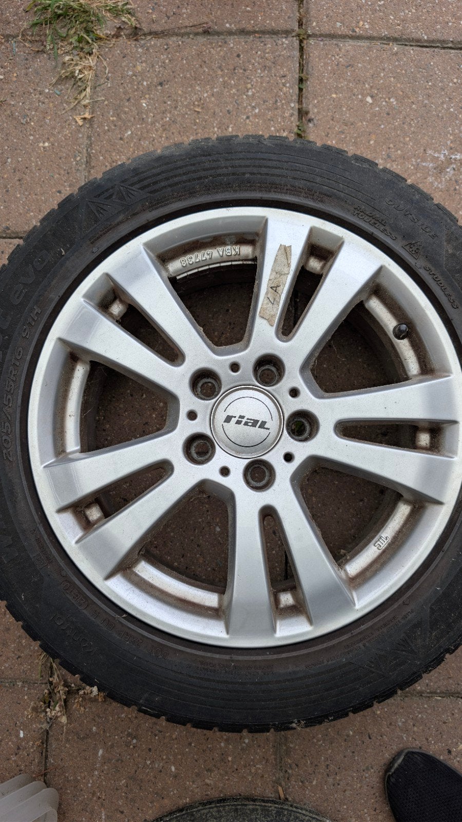 Rial velgen met winterbanden 205/55R16, Auto-onderdelen, Gebruikt, 16 inch, Banden en Velgen, Personenwagen