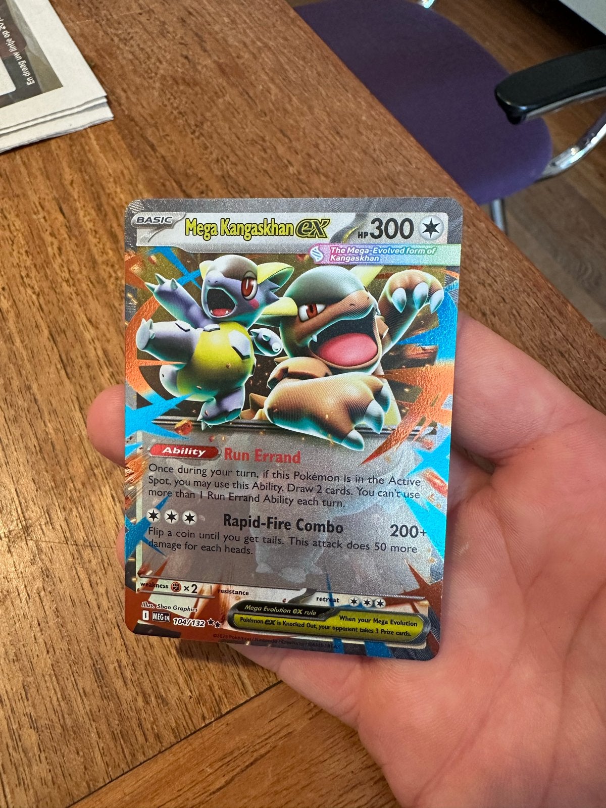 Mega Kangaskhan EX Pokémon Kaart - Zeldzaam, Ophalen of Verzenden, Zo goed als nieuw, Losse kaart