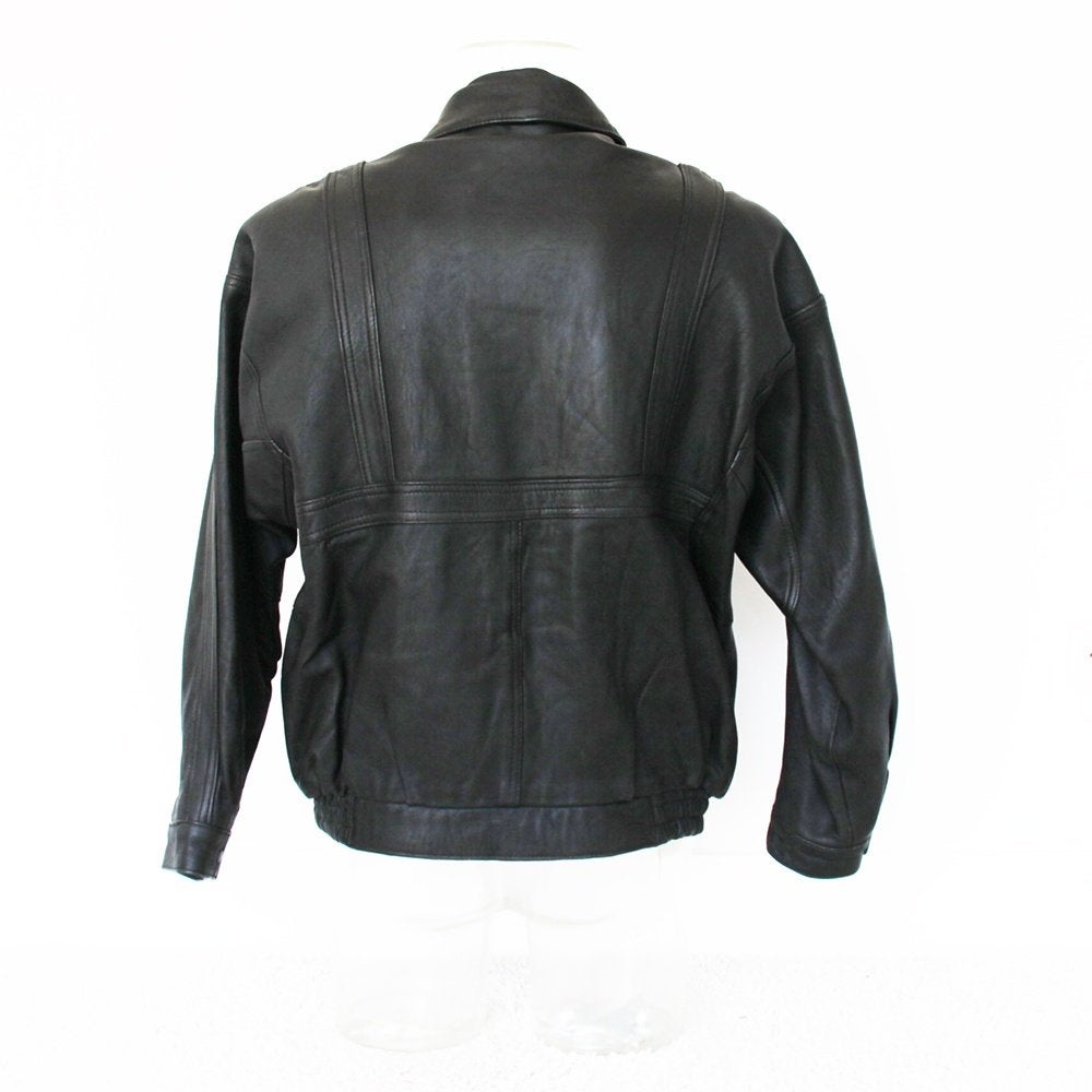 Mooie Leren Heren Jas285* (Maat 54) € 65,-, Maat 52/54 (L), ---, Zwart, Ophalen of Verzenden
