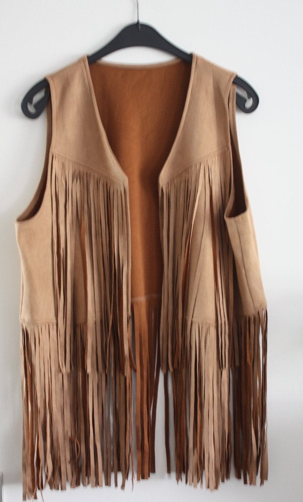licht bruine vetje zonder mouwen  maat xL, Ophalen of Verzenden, Gedragen, Maat 46/48 (XL) of groter, Bruin
