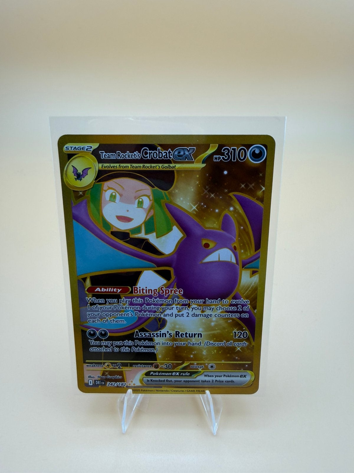 Team Rocket's Crobat ex (DRI 242), Ophalen of Verzenden, Zo goed als nieuw, Losse kaart