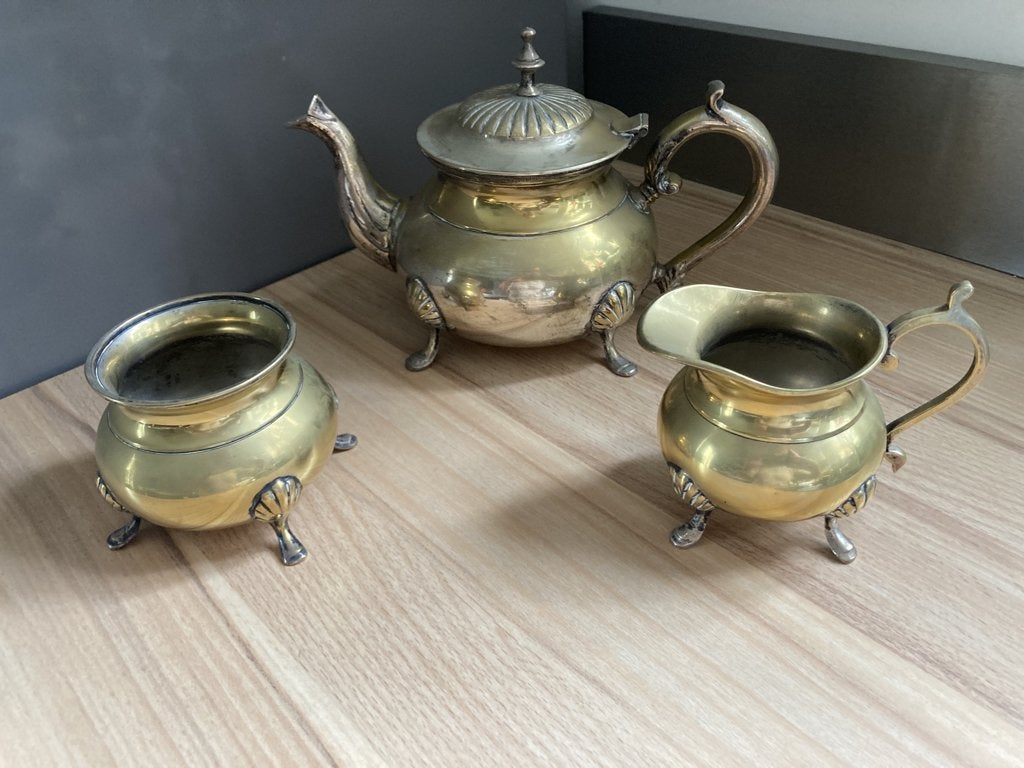 theepot suikerpot melkkan EPNS metaal, Ophalen of Verzenden