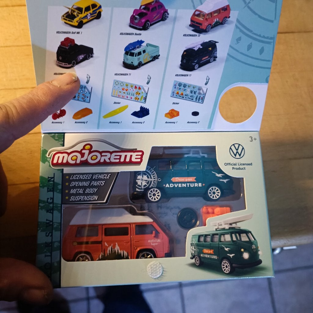 Majorette Volkswagen The Original Adventure VW T1 + VW T3, Ophalen of Verzenden, Nieuw, Auto
