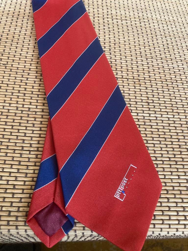 PTT Post stropdas - Rood/Blauw gestreept, Verzamelen, Ophalen of Verzenden, Nieuw