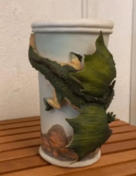Prachtige grote vaas van aardewerk met groene Draak, Ophalen of Verzenden, Nieuw