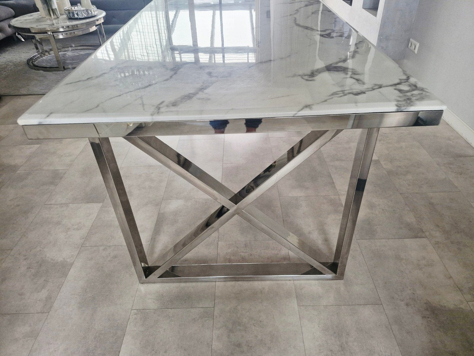 Luxe marmer eettafel 180cm, Huis en Inrichting, Ophalen, Rechthoekig, 150 tot 200 cm
