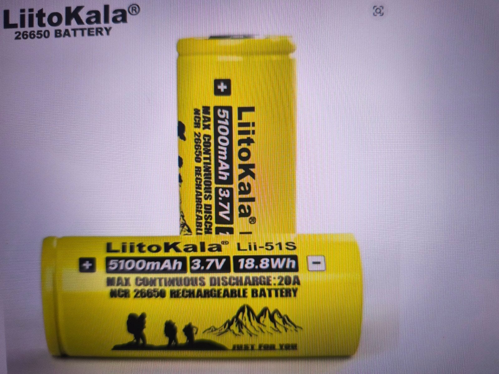 LiitoKala 26650-50A 5000mAh oplaadbare 3,7 volt batterij, Ophalen of Verzenden, Nieuw, Oplaadbaar