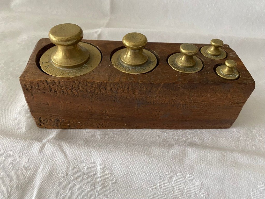 Blok  5  Koperen  Gewichten, Antiek en Kunst, Ophalen of Verzenden, Koper