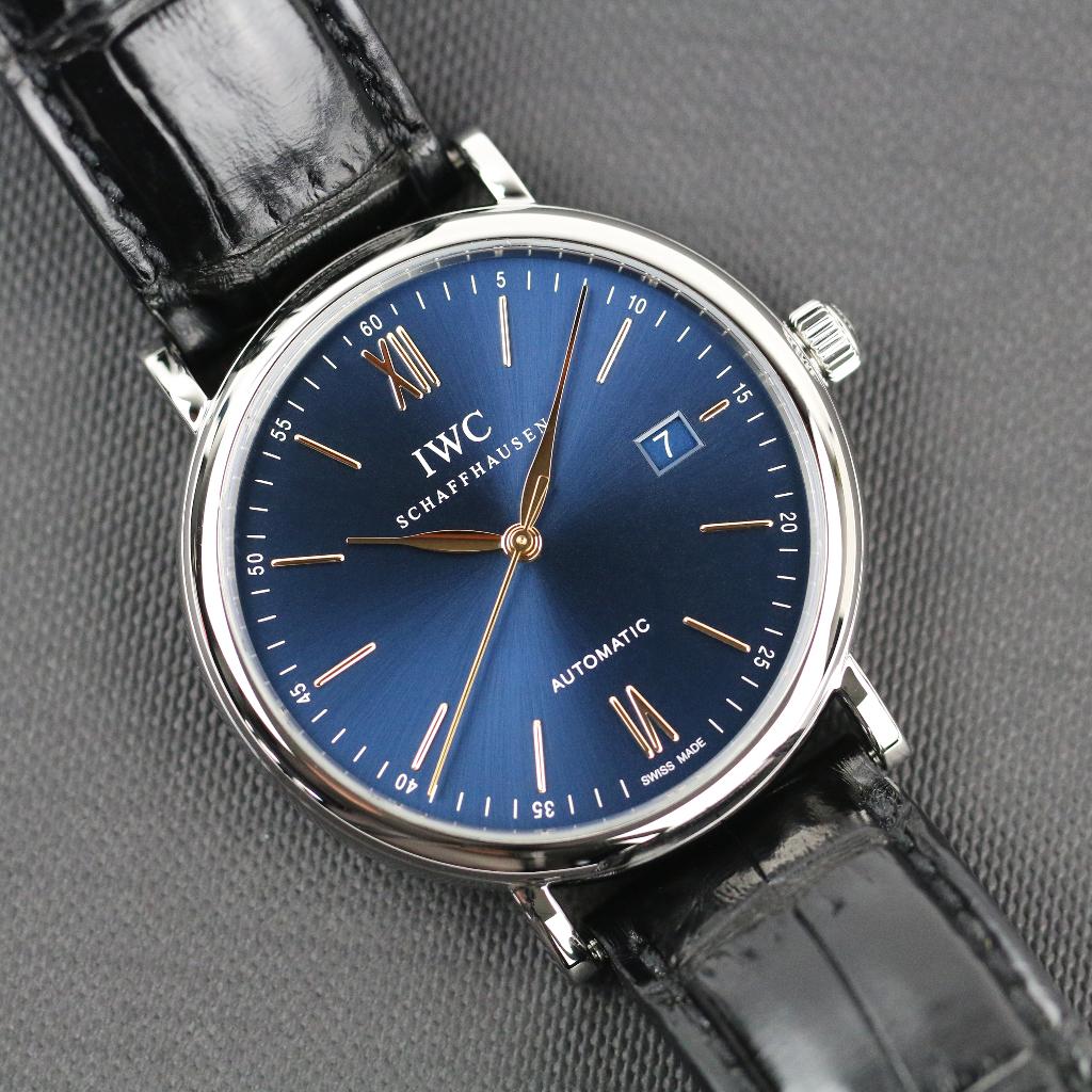 IWC Portofino Automatic 40 (Zeer goed/ 2021), Overige merken, Leer, Staal, Polshorloge