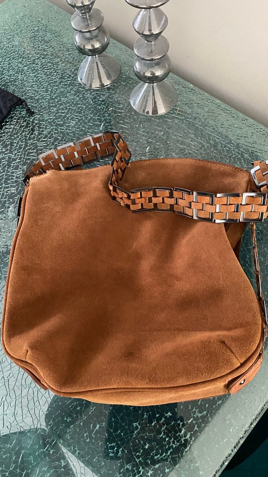 Nieuwe suède tas van Zara - Bruin/cognac, Ophalen, Nieuw, Bruin