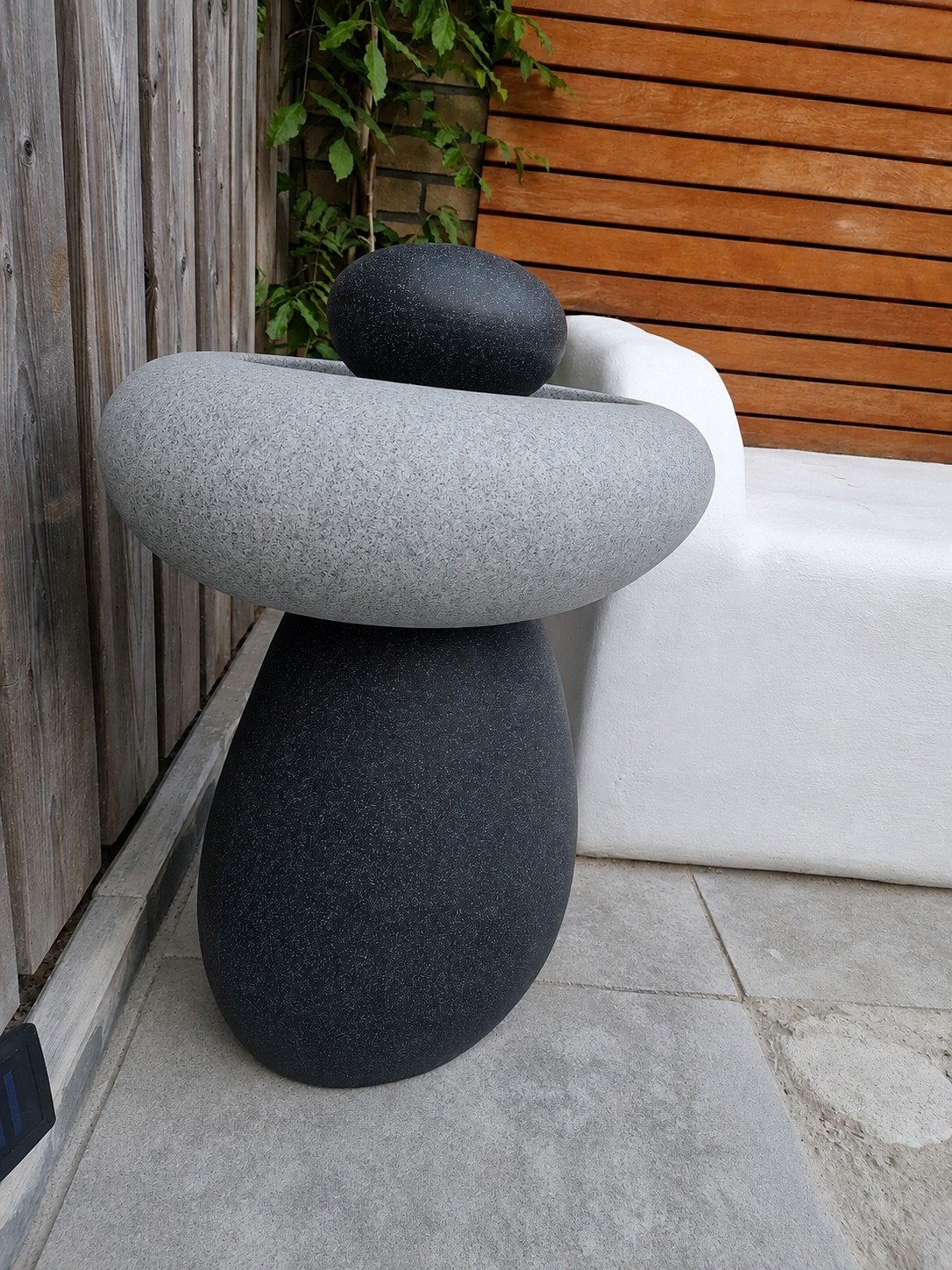 Japandi waterfontein ornament minimalistisch organisch Led, Tuin en Terras, Waterpartijen en Fonteinen, Ophalen, Zo goed als nieuw