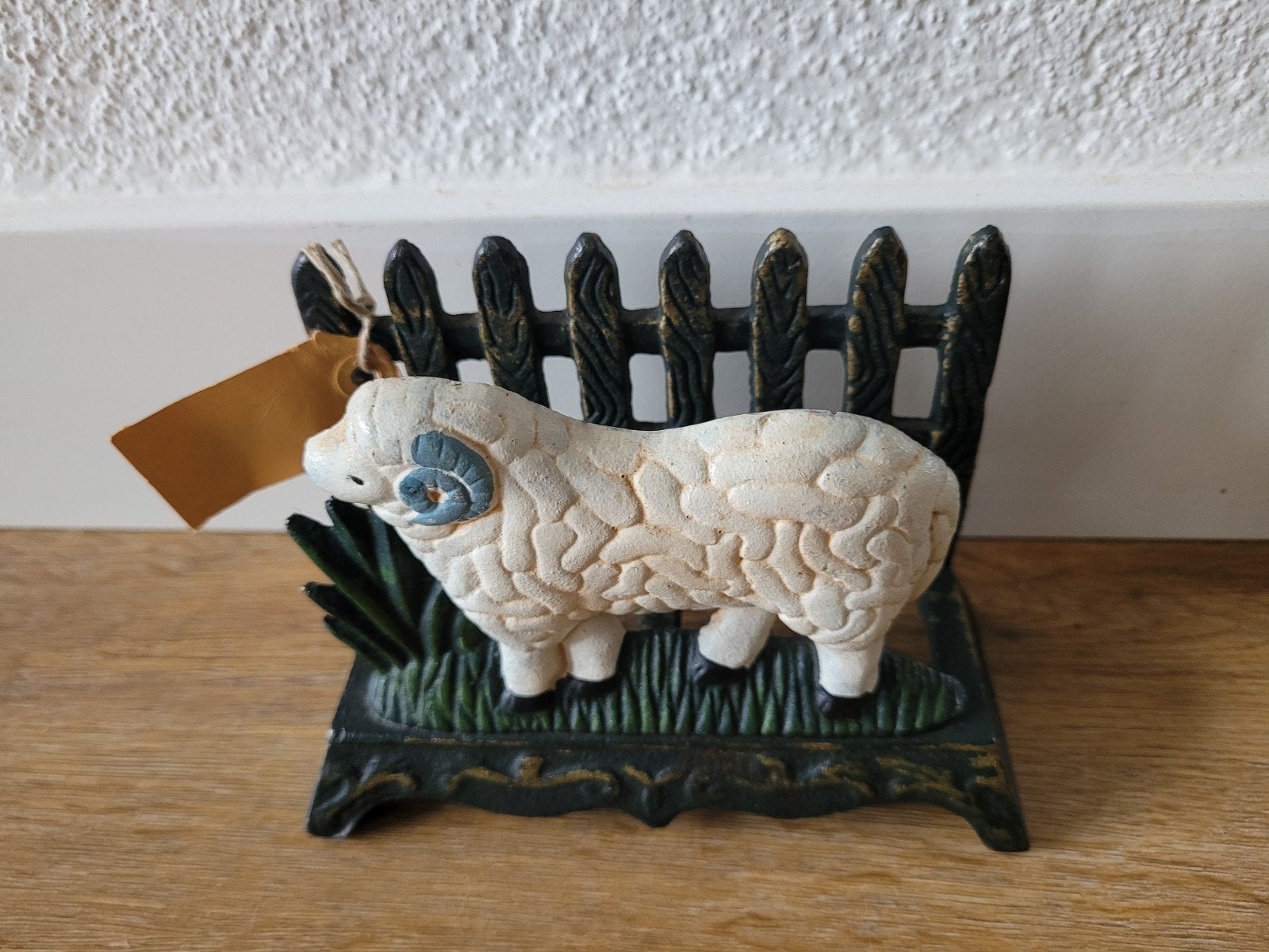 Gietijzeren servet- brievenhouder in de vorm van een schaap, Antiek en Kunst, Ophalen of Verzenden