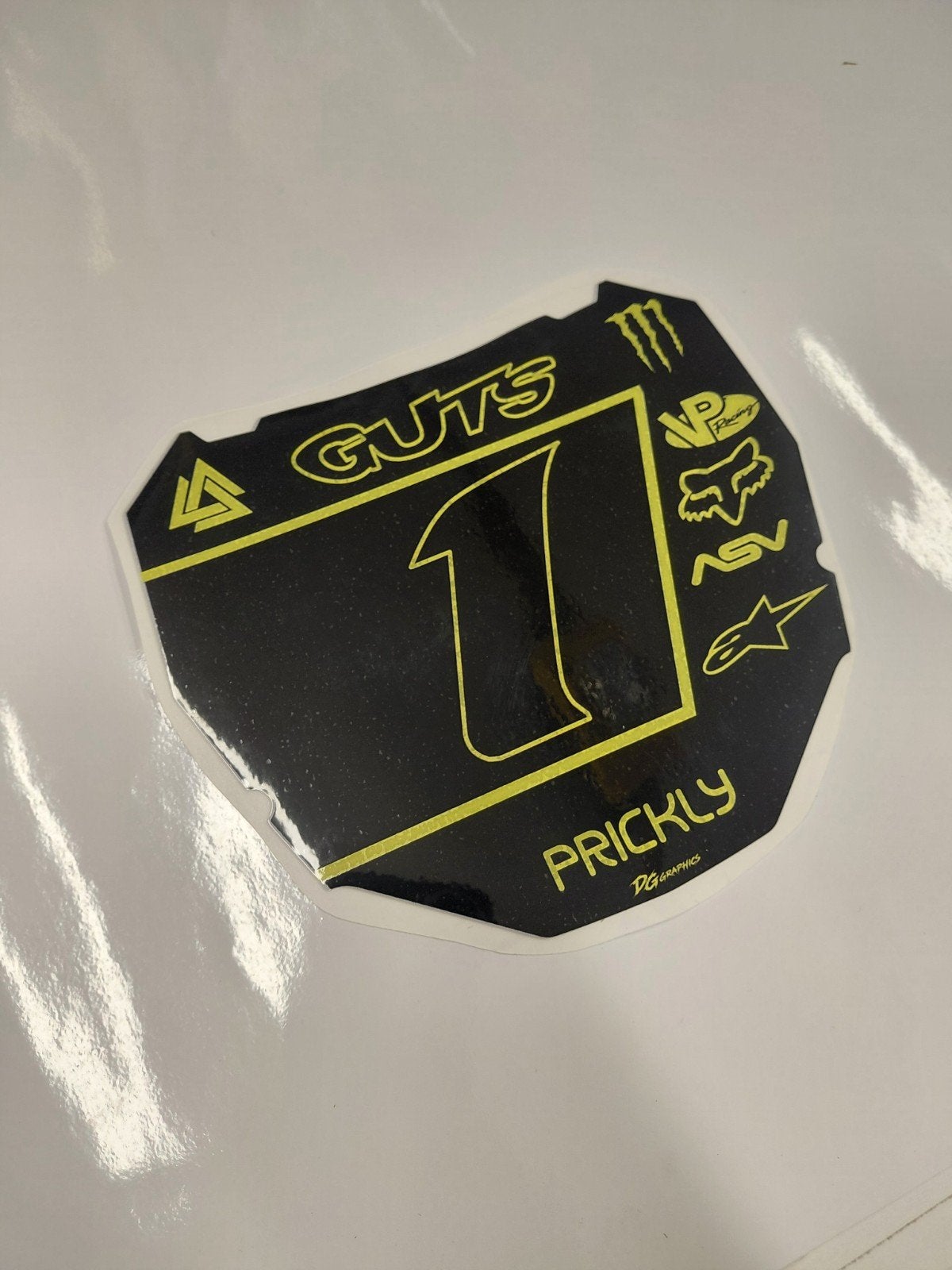 Fatbike odi plate sticker geel/zwart, Motoren, Ophalen of Verzenden