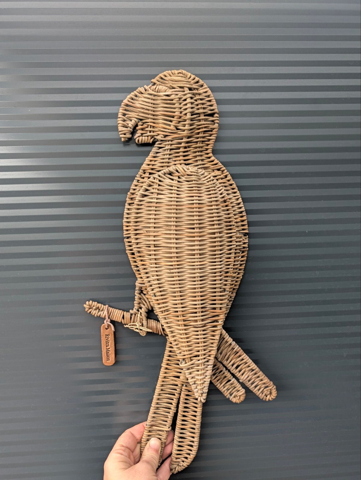 Riviera Maison Papagaai Decoratie Rotan Wanddecoratie, Huis en Inrichting, Woonaccessoires | Overige, Beige, Ophalen of Verzenden