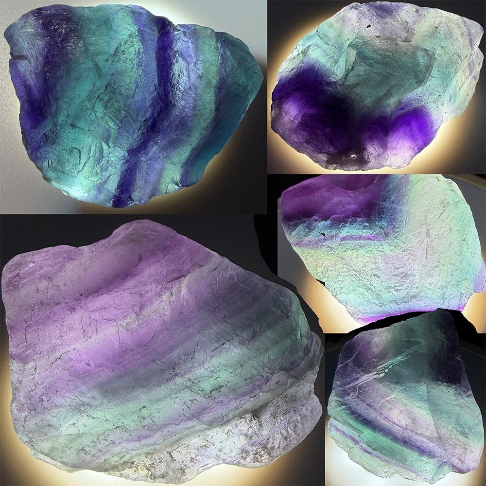 Set ruwe Regenboog Fluoriet stenen (100 tot 120 gram), Ophalen of Verzenden, Mineraal