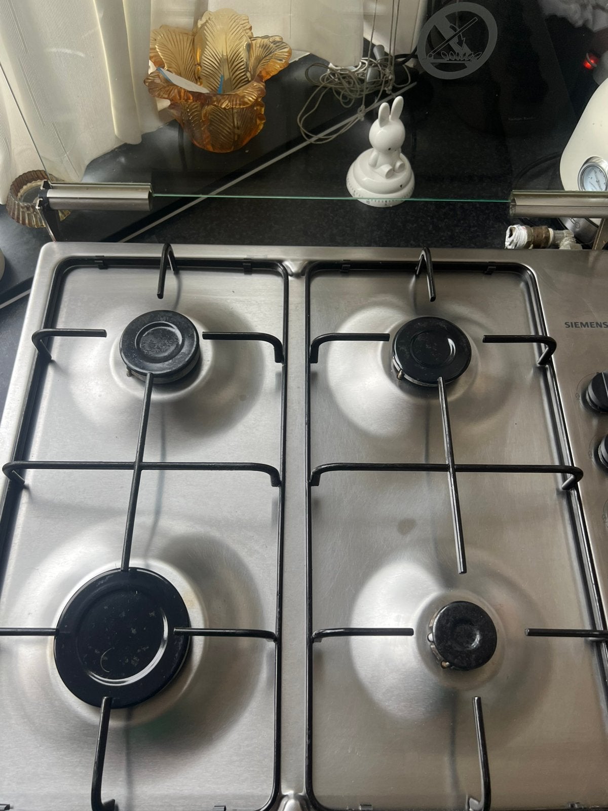 4 pits gaskookplaat, Witgoed en Apparatuur, Kookplaten, Ophalen, Gebruikt, 4 kookzones, Gas