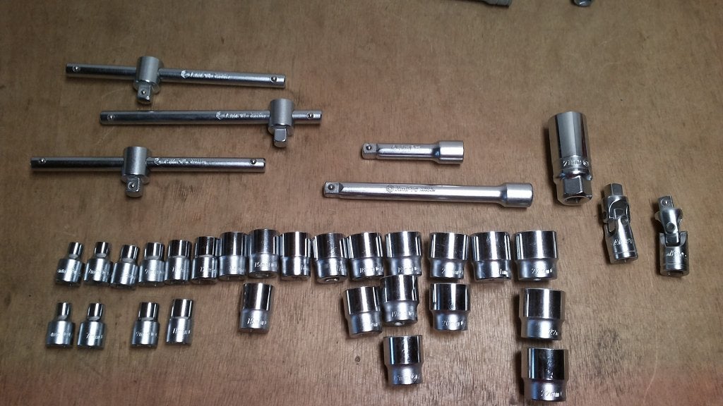 3/8" dopmateriaal, doppen, verleng, schuif, bougie, Ampro, Auto diversen, Verzenden, Zo goed als nieuw