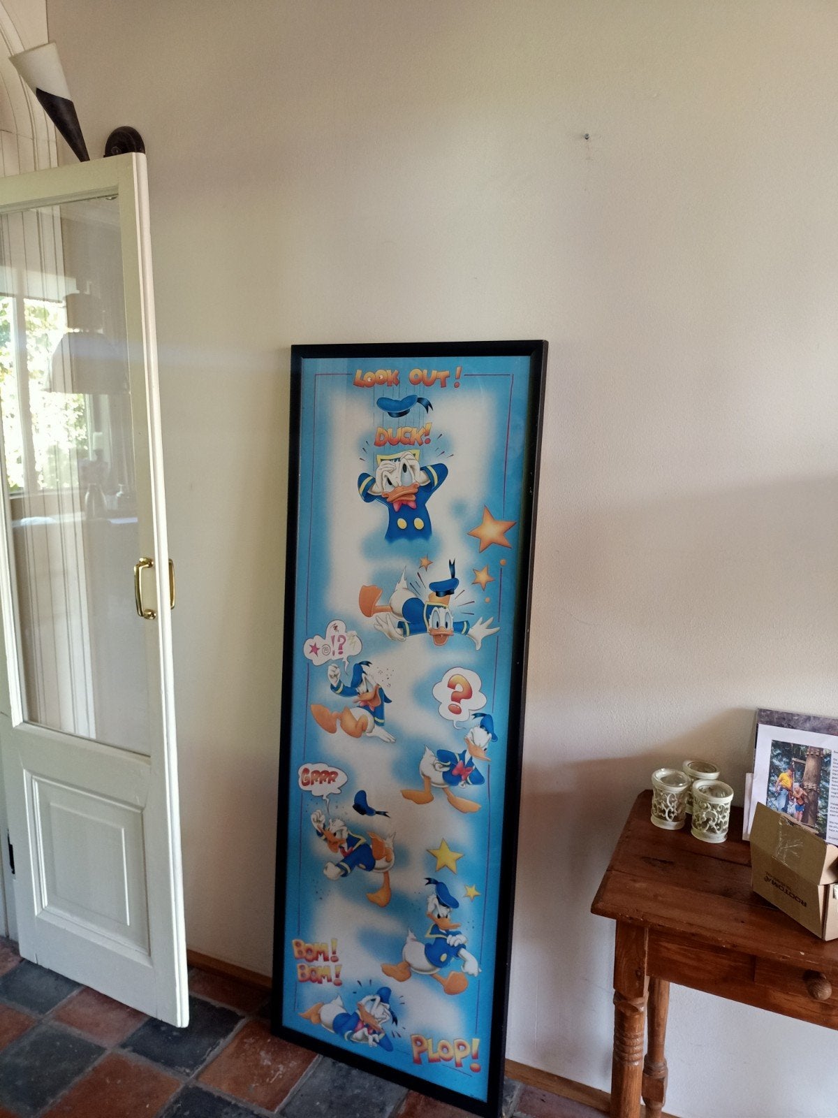 Donald Duck Poster in Lijst - Groot Formaat, Huis en Inrichting, Ophalen, Minder dan 50 cm, Gebruikt, Foto of Poster